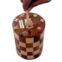 Round Money Bank Chess Style Joint Wood Piggy Bank, 5 image