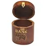 Wooden Coin Box Money Piggy Bank Oval Kids Decorative Handicraft Gift Item, 6 image
