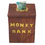 Handicrafts Brown Wooden Money Bank for Kids, 2 image