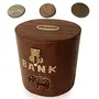 Wooden Coin Box Money Piggy Bank Oval Kids Decorative Handicraft Gift Item, 4 image