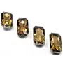 Golden/Light Colorado Topaz (LCT) Rectangle Shaped Glass Stone (20 mm * 30 mm) (10 Pieces) - for Embellishing Apparels Handbags and Art and Carft, 3 image