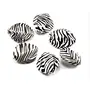 Zebra Print Almond Plastic Printed Beads (20 mm * 30 mm) (1 String) - for Jewellery Making Decoration Art and Craft, 3 image