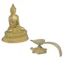 Brass Buddha Blessing Hand Statue with Tortoise Shaped Lamps Height 5.5 inch MN-Brass_Tortoise_Diya_combo1, 2 image