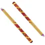 Multicolor Wooden Bandhni Printed Dandiya Sticks for Dance Garba Sticks for Navratri Celebration Dandiya Sticks for Kids 9 Inches (Pack of 5), 4 image