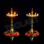 Traditional Kerala Brass Diya Lamp (25 x 10 x 10 CMS Gold Set of 2), 2 image