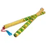 Wooden Sankheda Bandhani Decorated Dandiya Garba Sticks for Men Women Kids (Small Multicolor) - Pack of 2 Pair, 2 image