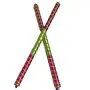 Multicolor Triranga Dandiya Garba Sticks with Lace for Navratri Celebration 14 Inches Big Size Pack of 6 Pair, 5 image