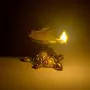 Handmade Indian Puja Brass Oil Lamp - Diya Lamp Tortoise Shaped Design MN-Brass_Tortoise_Diya, 4 image