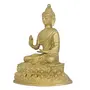 Brass Buddha Blessing Hand Statue with Leaf Shaped Lamps Height 5.5 inch MN-brass_leaf_diya_combo3, 3 image
