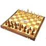 Wooden Handmade Standard Classic Chess Board Game Small Chess Pieces Foldable Size 16 Inches (Non-Magnetic), 3 image