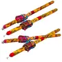 Multicolor Puppet Doll Raja Rani Couple Dandiya Garba Sticks for Navratri Celebration Pack of 8 Pair -14 Inch, 3 image