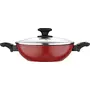 BERGNER Scarlett Forged Aluminium Non-Stick Kadhai with Glass Lid 24 cm 2.5 Liters Induction Base Maroon, 6 image