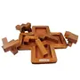 Handmade Indian 9-Pieces Plus Board Cross Jigsaw Puzzle Game - Wooden Toy Game - Brain Teaser, 3 image