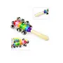 Colorful Wooden Rainbow Handle Jingle Bell Rattle Toys Pack of 2 Rattle, 2 image