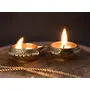 Atulya Arts Offering Handmade Indian Puja Brass Diya Lamp Engraved Design Kuber Diya - 2.5 inch, 3 image