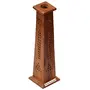 Wooden Sheesham Square Tower Shaped Incense Stick Holder Cum Dhoop Holder, 3 image