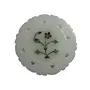 White Stone Coasters (Set of 4) Green Stone Inlaid (9cm x9cm x0.6cm), 3 image