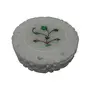 White Stone Coasters (Set of 4) Green Stone Inlaid (9cm x9cm x0.6cm), 2 image