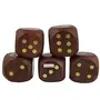 Handmade Indian Game Dice Box with 5 Dice Set - Wooden Toy Game - Brain Teaser, 4 image