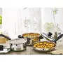 Butterfly Stainless Steel Cookware Set with Sauce Pan Fry Pan and Induction Bowl with lid 3 Pcs Set Silver, 3 image