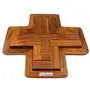 Handmade Indian 9-Pieces Plus Board Cross Jigsaw Puzzle Game - Wooden Toy Game - Brain Teaser, 2 image