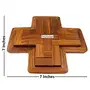 Handmade Indian 9-Pieces Plus Board Cross Jigsaw Puzzle Game - Wooden Toy Game - Brain Teaser, 6 image