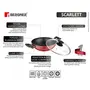 BERGNER Scarlett Forged Aluminium Non-Stick Kadhai with Glass Lid 24 cm 2.5 Liters Induction Base Maroon, 3 image