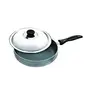 Anjali Diamond Classic Non Stick Induction Base Fry Pan 240mm with S.S Lid Black, 2 image