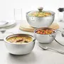Borosil Stainless Steel Insulated Curry Server Set of 3 (500ml + 900ml + 1.5L) Silver, 2 image