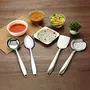 Anjali 4pc Silver Stainless Steel Cooking Spoon Set Silver Contains - Frying Ladle Serving Spoon Turner Spoon Curry Ladle, 2 image