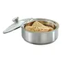 Stainless Steel Insulated Roti Server 1.1 litres Silver & Stainless Steel Insulated Curry Server 1.5 litres Silver Combo, 2 image