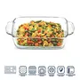 Borosil Oval Baking Dish 700 Ml Transparent & Square Dish With Handle 800Ml, 6 image