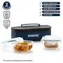 Prime Plus Borosilicate Glass Lunch Box - Set of 2 320 ml Horizontal Break and Chip Resistant Microwave Safe Office Tiffin, 4 image