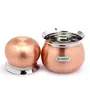 Coconut Stainless Steel Tomato FC Copper Handi/Cookware (Without Handle & Lid) - 3 Unit - (Capacity -550800 & 1000ML), 4 image