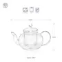 Clasico Glass Tea Pot with Removable Glass Infuser & Matching Lid | Heat Resistant Borosilicate Glass | Perfect for Brewing Loose Tea | Serves 4 Cups | Capacity - 500 ml, 5 image