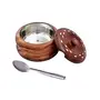 Handmade Wooden and Steel Small Bowl with Spoon, 2 image
