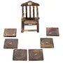 Beautiful Miniature Rocking Chair Design Wooden Tea Coffee Coaster Set, 4 image