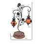 Double Lantern Hanging Candle Holder with Stand Size (lxbxh-15 x 25 x 45) cm Color-Orange, 2 image