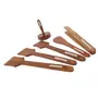 Brown Wooden Skimmer - 6 Pieces, 2 image