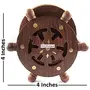 Wooden Coaster Set Designed in Ship Wheel (Brown 4 Inch), 5 image