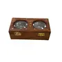 Wooden Dry Fruit Box with 2 Steel Bowls Wooden Antique Handcrafted Chapati Box, 4 image