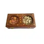 Wooden Dry Fruit Box with 2 Steel Bowls Wooden Antique Handcrafted Chapati Box, 2 image
