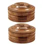 Wooden Antique Handcrafted Chapati Box Pack of 2, 2 image