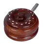 Wooden Container with Small Spoon (4inch Brown), 3 image