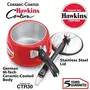 Hawkins Contura Ceramic Coated Presure Cooker 3 litres Tomato Red, 2 image