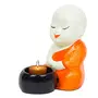 Buddha Idol Monks Polyresine Candle Holder (12.7 cm x 12.7 cm x 15.24 cm), 3 image