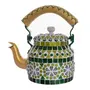 Hand Painted Mosaic Tea Kettle Steel Small: Green, 2 image