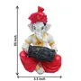 Lord Ganesha Decorated with Jerkin Zarkin Stone & Playing Dholak - Staue (H-13 cm), 2 image