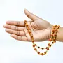54 + 1 Beads 5 Mukhi Rudraksha Cap Mala (Brown), 3 image