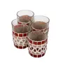 Hand Painted Mosaic Tea Glass Set Red, 4 image